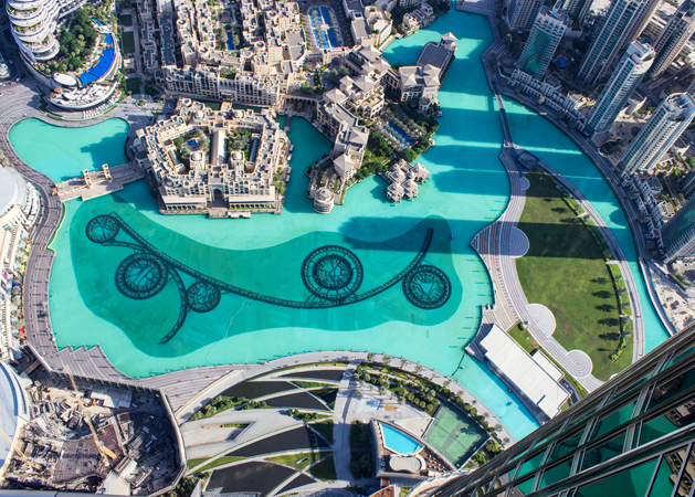 Burj khalifa lake from the top