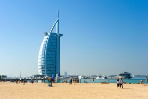 Dubai beach near Burj Al Arab hotel