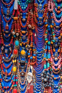 Colorful ornate Moroccan jewelery