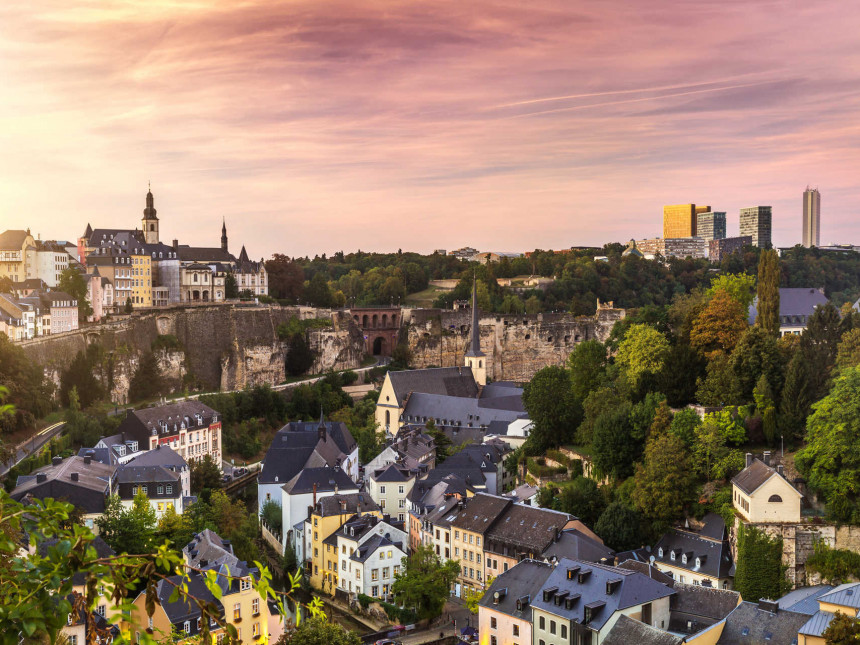 Luxembourg City, Grund, bridge over Alzette river