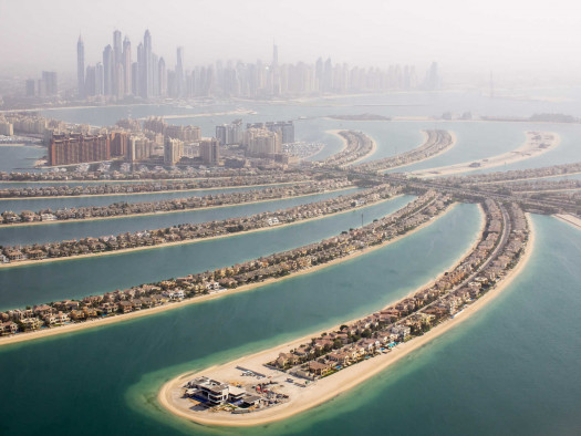Vista de las Islas Palmeras en Dubai.