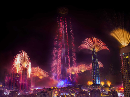 New Year fireworks display in Dubai