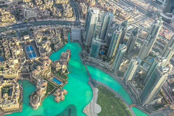 Burj Khalifa Lake aerial