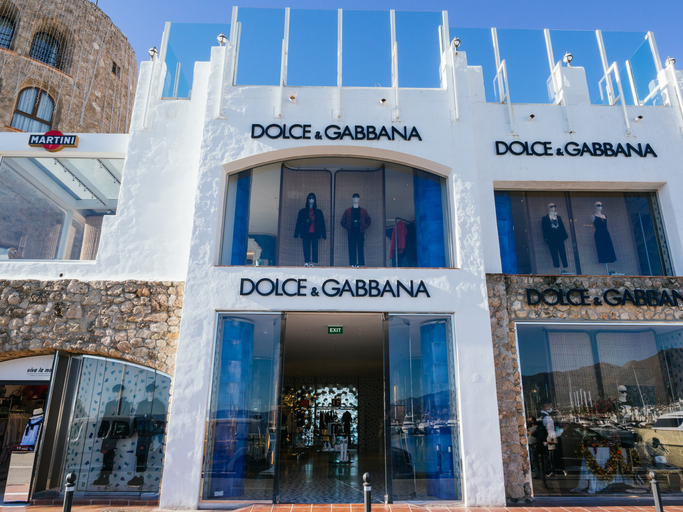 Marbella, Spain: December -07, 2021. Dolce Gabbana store in Puerto Banús