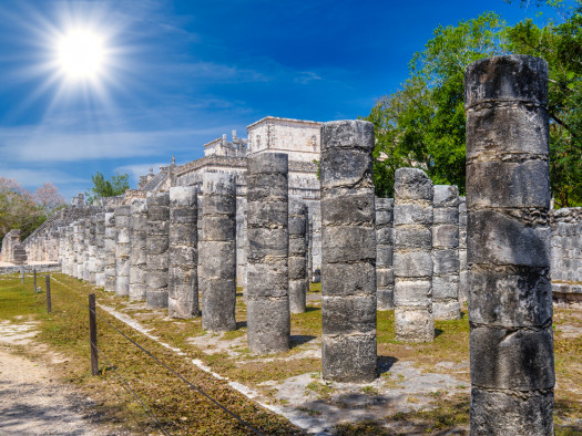 Columns of the Thousand Warriors in Chichen Itza, Mexico.