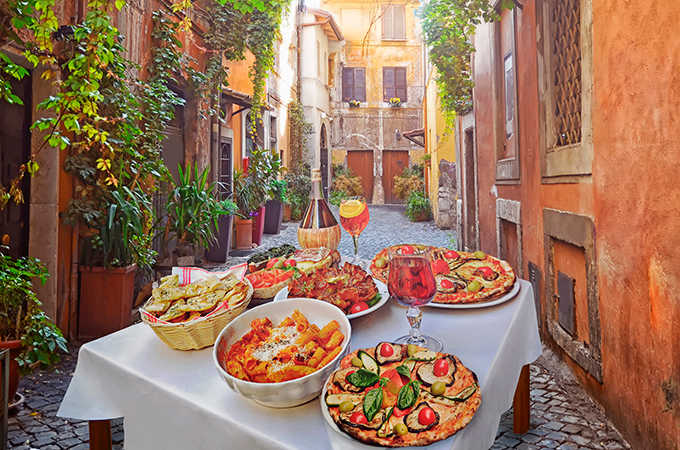 Try the flavours of the Italian cuisine